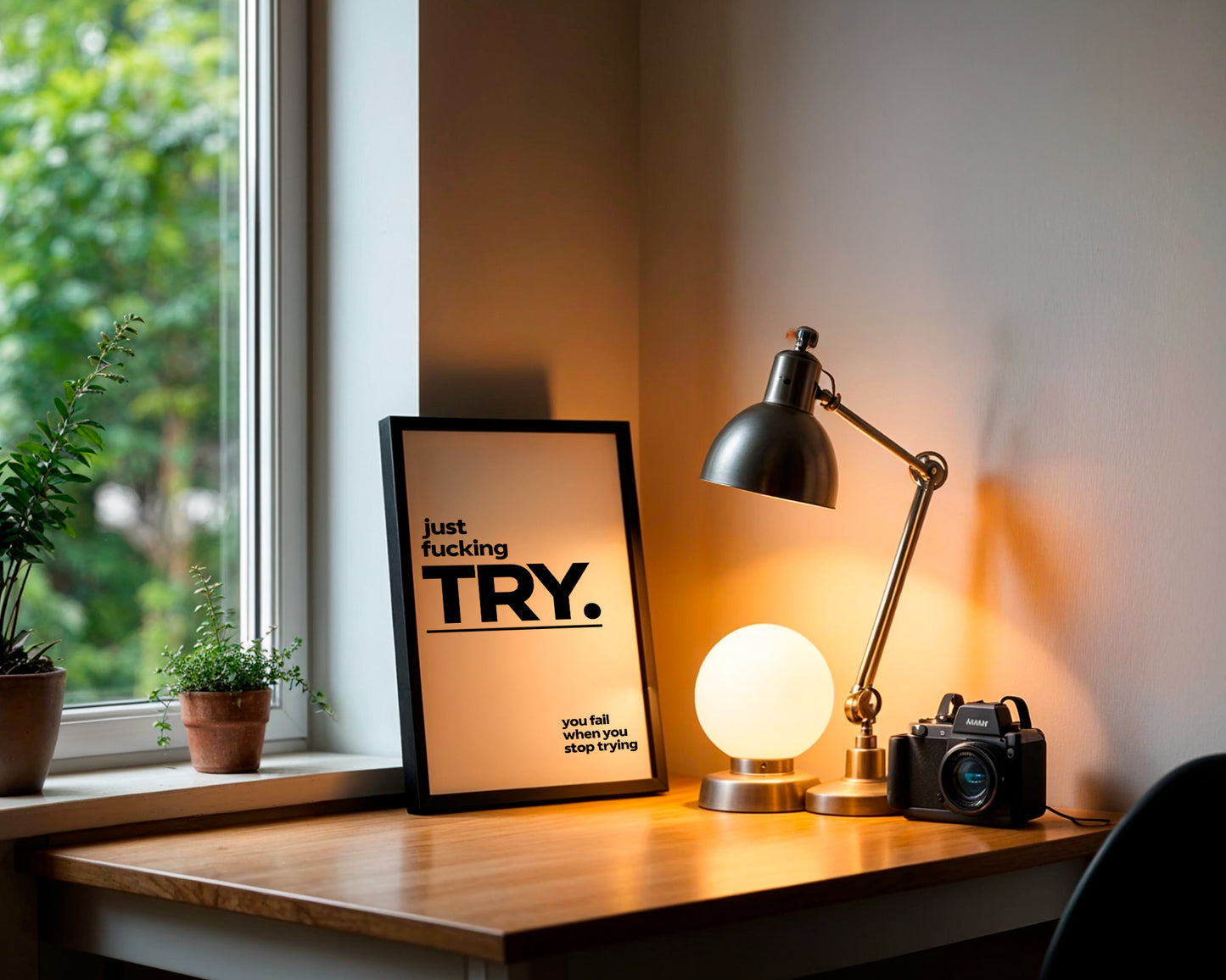 Motivational Wall Frame | TRY | Premium A4 Inspirational Poster