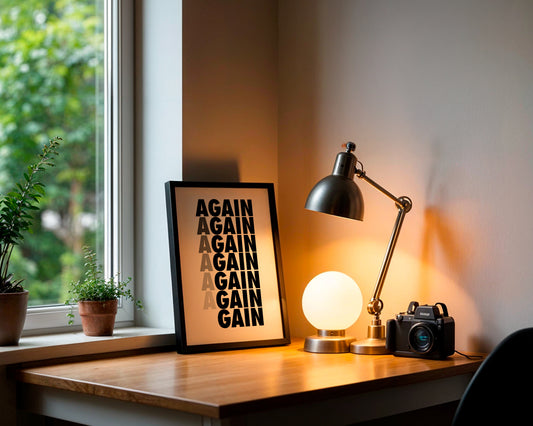 Motivational Wall Frame | AGAIN | Premium A4 Inspirational Poster