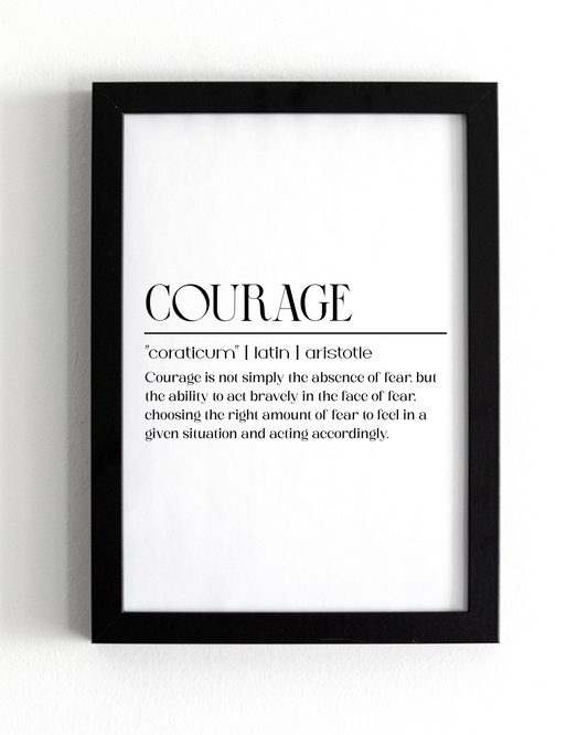 Motivational Wall Frame | COURAGE | Premium A4 Inspirational Poster