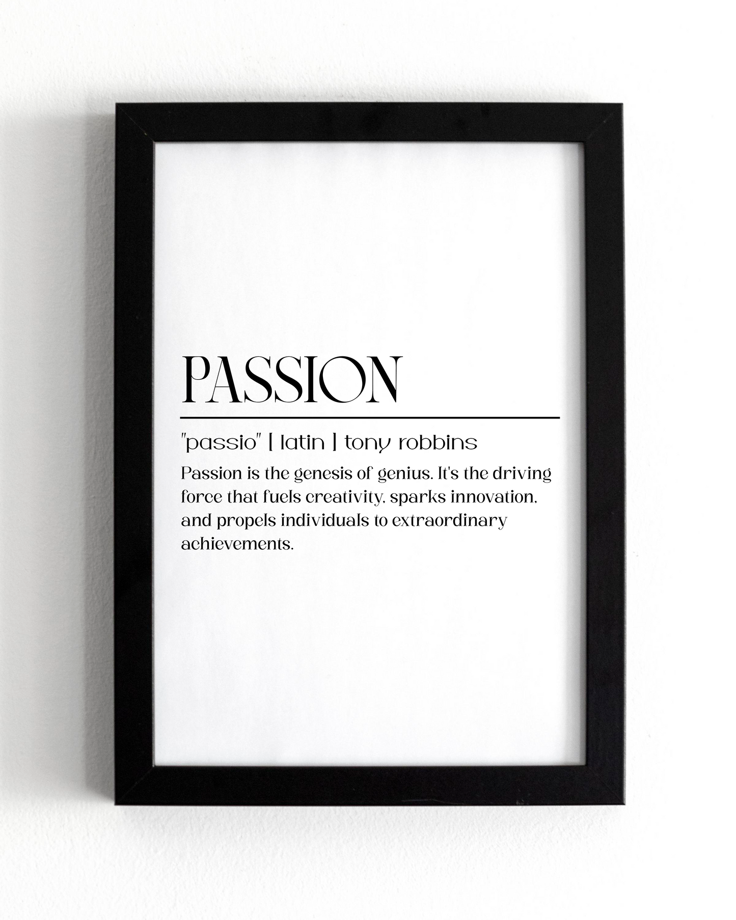 Motivational Wall Frame | PASSION | Premium A4 Inspirational Poster