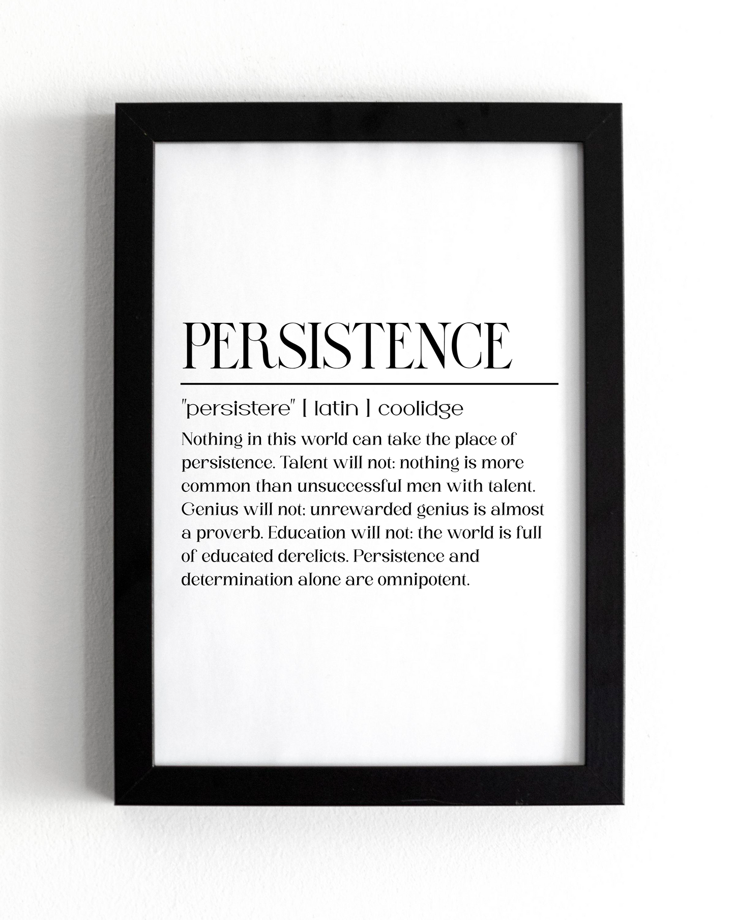 Motivational Wall Frame | PERSISTENCE | Premium A4 Inspirational Poster