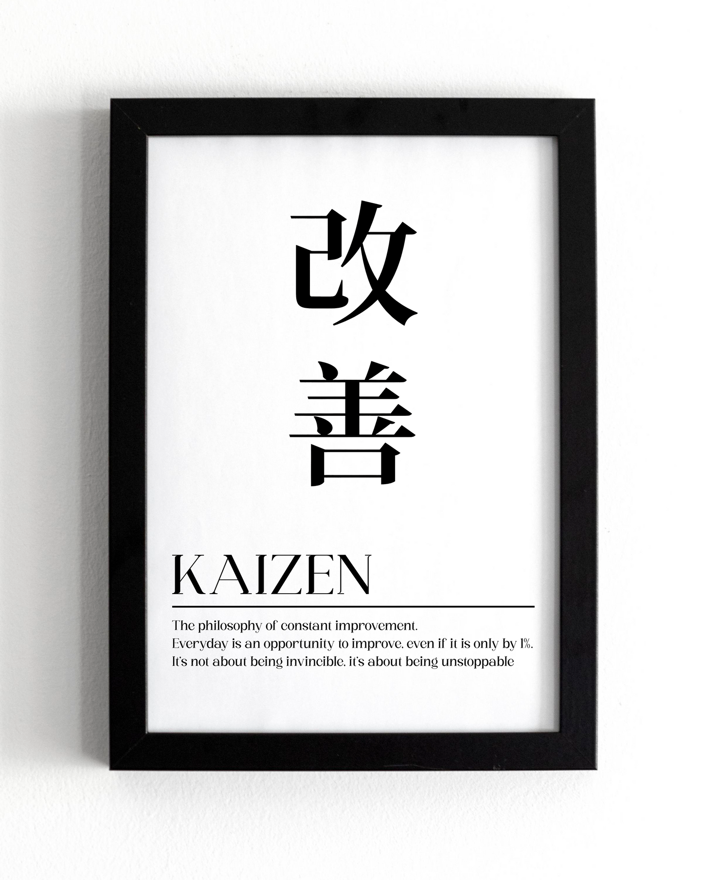 Motivational Wall Frame | KAIZEN KANJI | Premium A4 Inspirational Poster