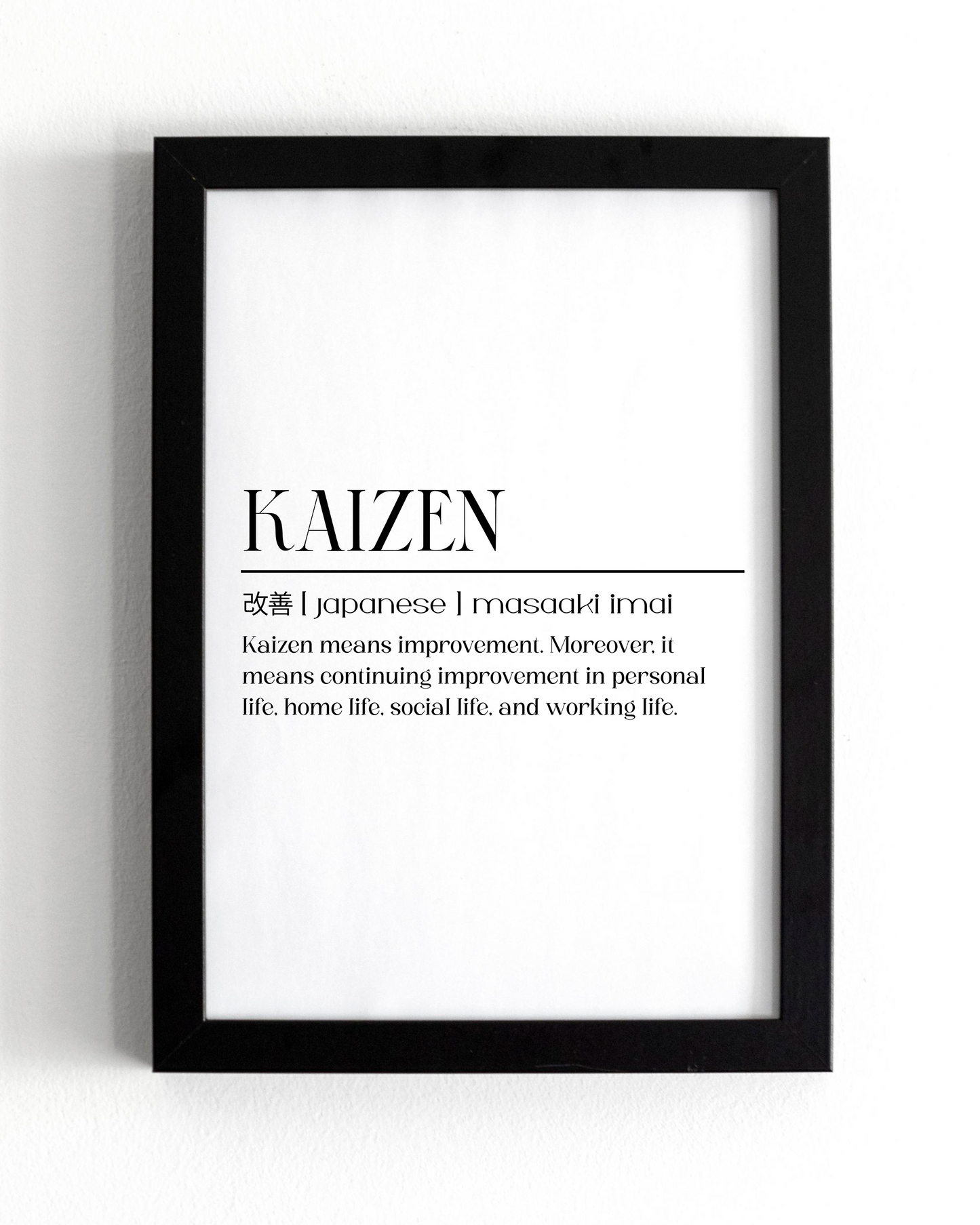 Motivational Wall Frame | KAIZEN WORD | Premium A4 Inspirational Poster