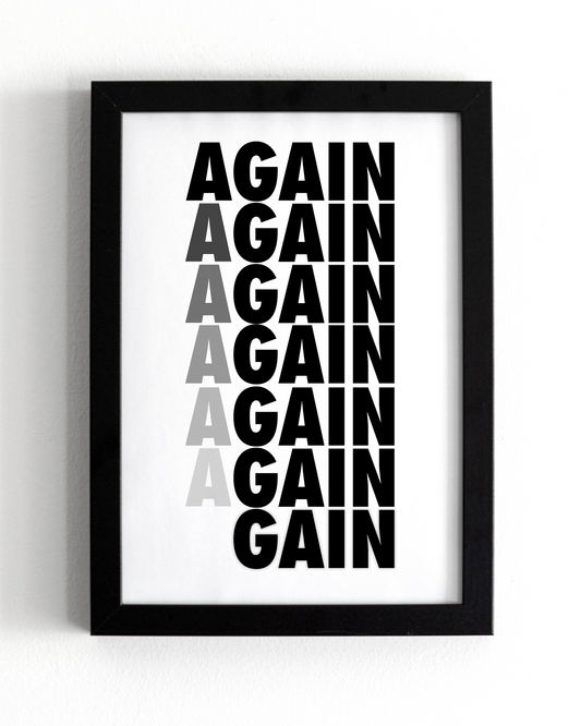 Motivational Wall Frame | AGAIN | Premium A4 Inspirational Poster