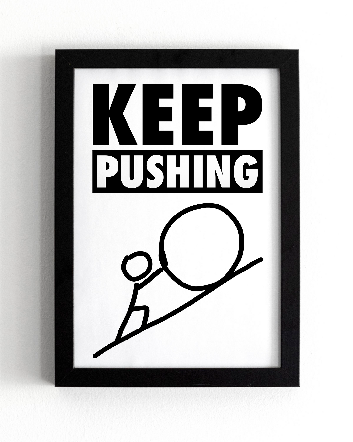 Motivational Wall Frame | KEEP PUSHING | Premium A4 Inspirational Poster
