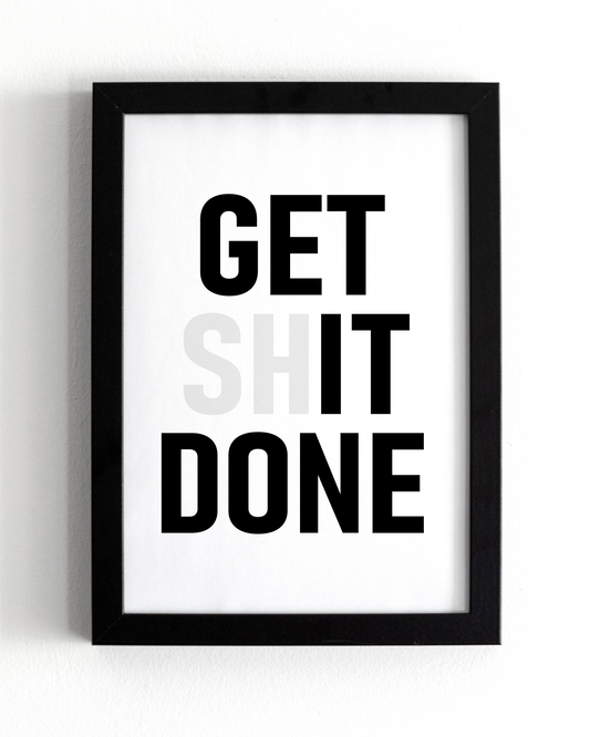 Motivational Wall Frame | GET SHIT DONE | Premium A4 Inspirational Poster