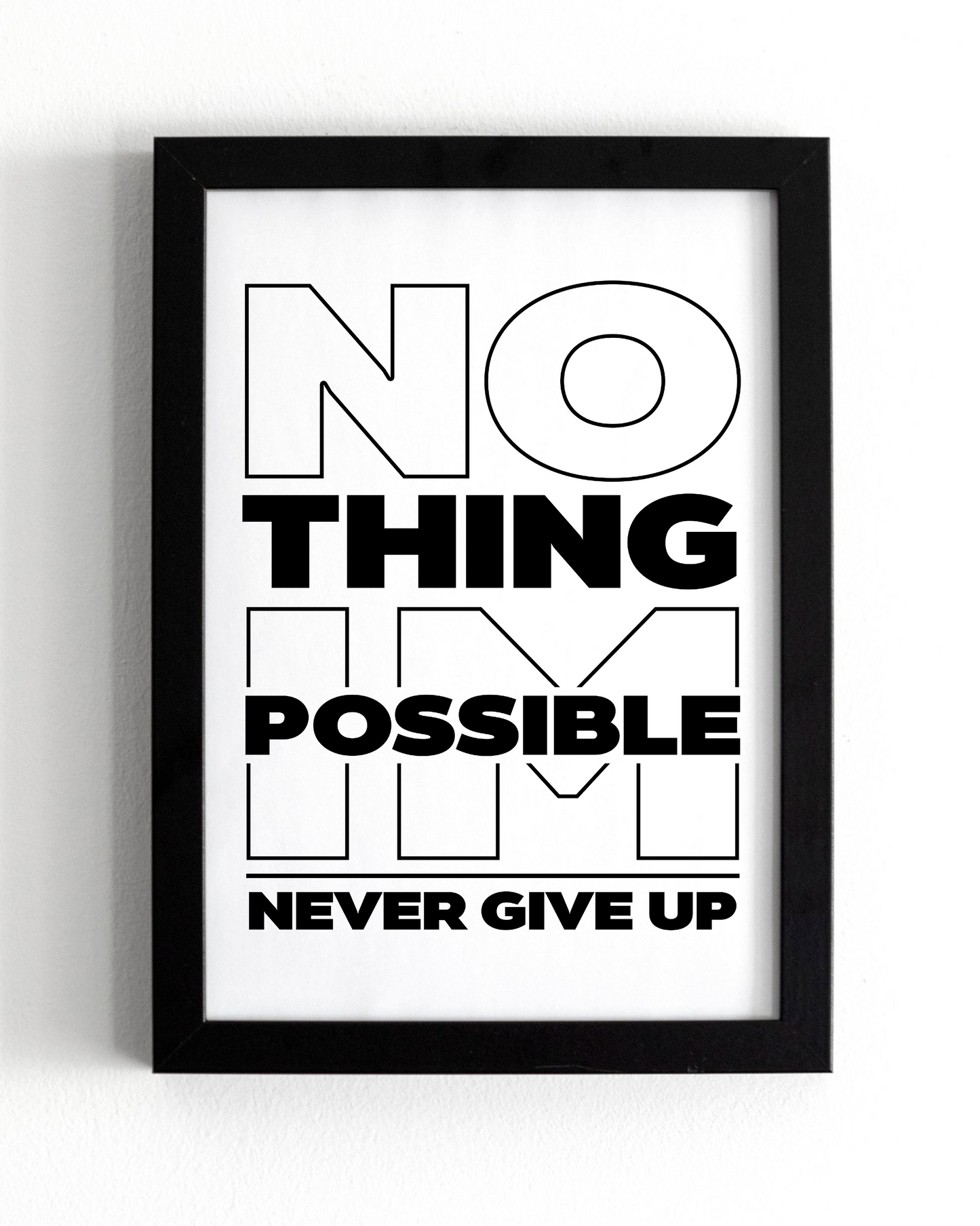 Motivational Wall Frame | NOTHING IMPOSSIBLE | Premium A4 Inspirational Poster