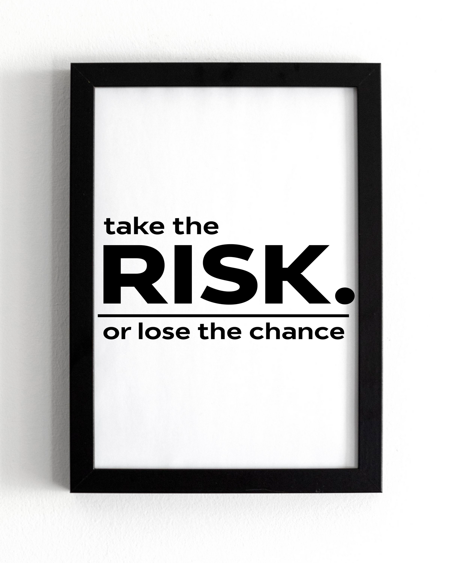 Motivational Wall Frame | TAKE THE RISK | Premium A4 Inspirational Poster