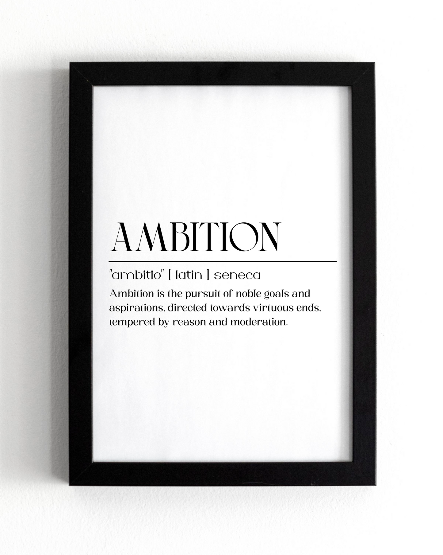 Motivational Wall Frame | AMBITION | Premium A4 Inspirational Poster