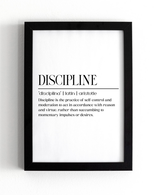 Motivational Wall Frame | DISCIPLINE | Premium A4 Inspirational Poster