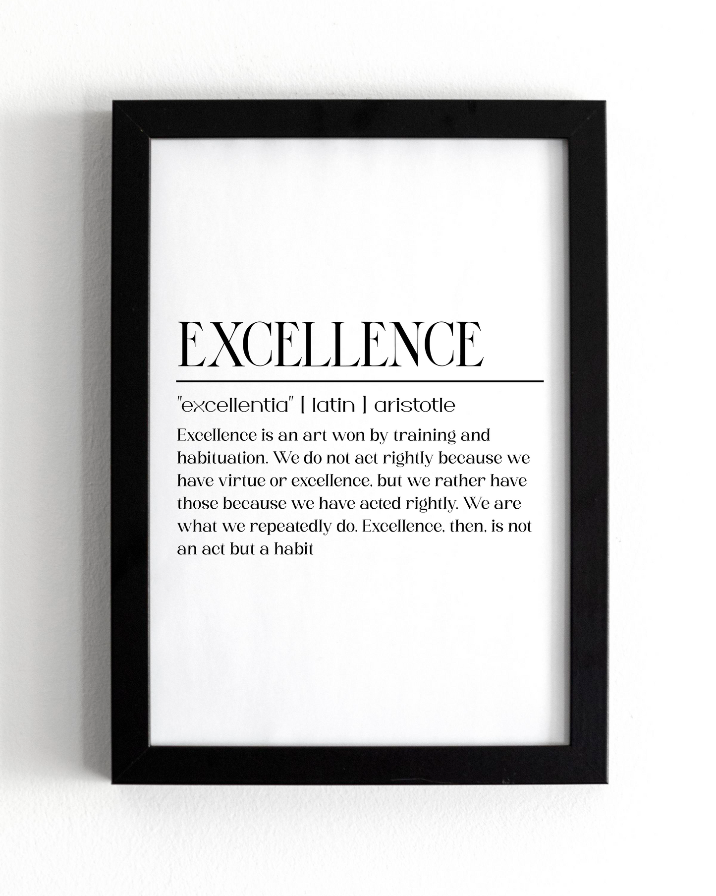 Motivational Wall Frame | EXCELLENCE | Premium A4 Inspirational Poster