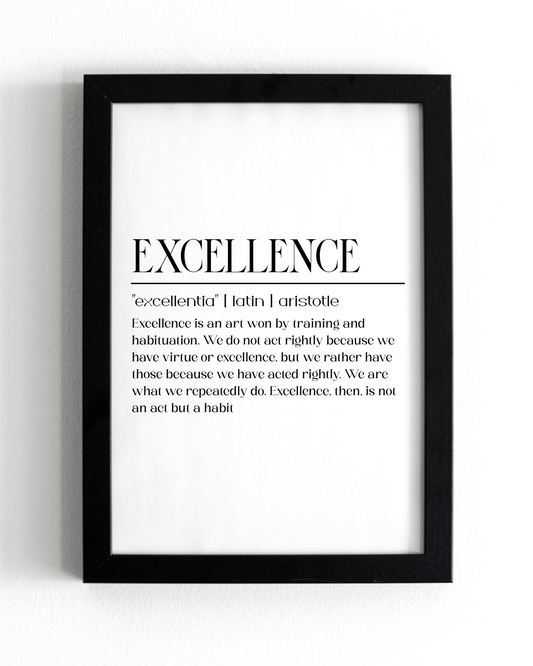 Motivational Wall Frame | EXCELLENCE | Premium A4 Inspirational Poster